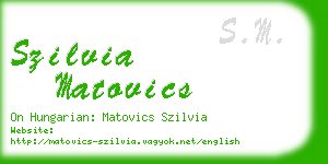 szilvia matovics business card